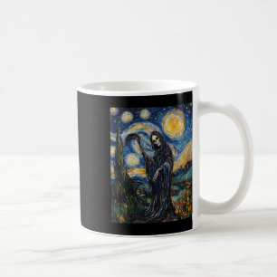 Grim Reaper Skeleton - Van Gogh Style - Starry Nig Coffee Mug