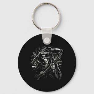 Grim Reaper Skull Death Scythe Dead Gothic Horror  Key Ring