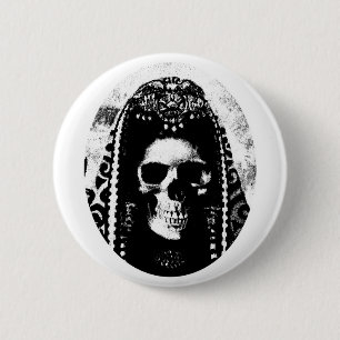 Grim Reaper Skull Design 6 Cm Round Badge
