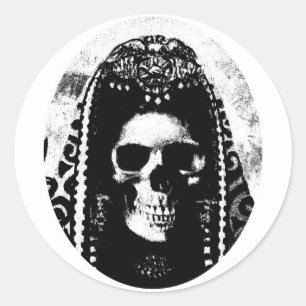 Grim Reaper Skull Design Classic Round Sticker