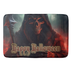 Grim Reaper Skull Halloween Spooky Art Bath Mat