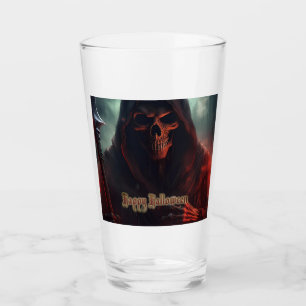 Grim Reaper Skull Halloween Spooky Art Glass