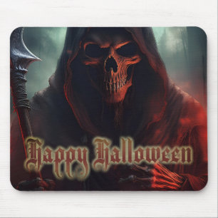 Grim Reaper Skull Halloween Spooky Art Mouse Pad