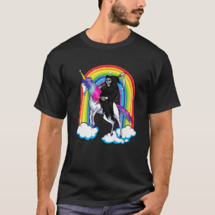 Grim Reaper Skull Riding An Unicorn, Death Unicorn T-Shirt