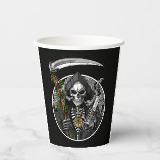 Grim Reaper Smoking Weed Paper cup