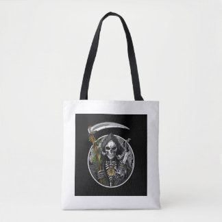 Grim Reaper Smoking Weed Tote Bag