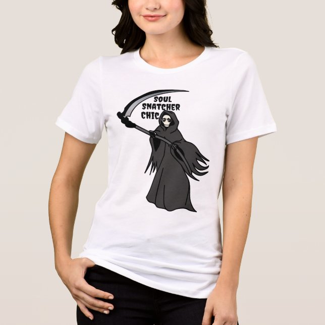 Grim Reaper Soul Snatcher Shirt | Funny Chic Tee (Front)