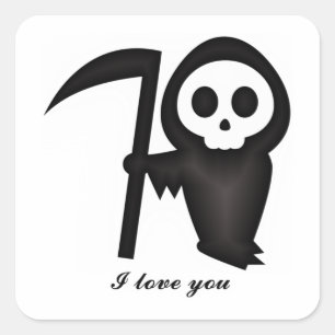 Grim Reaper Square Sticker