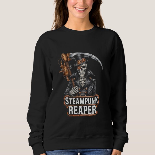 Grim Reaper Steampunk Death God Gears Top Hat SciF (Front)
