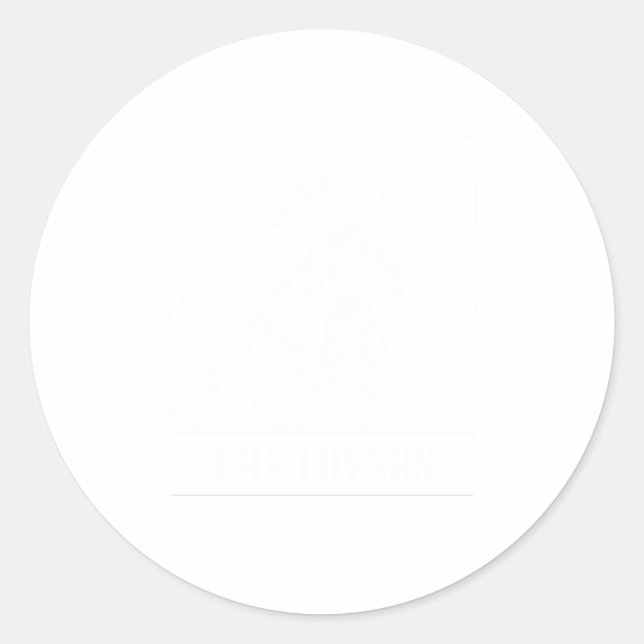 Grim Reaper The Lovers Tarot Card Men Women Classic Round Sticker (Front)