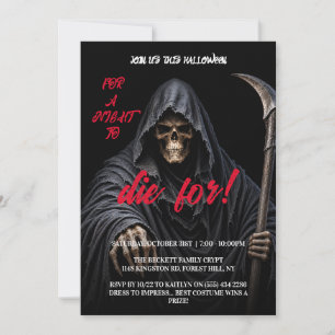 Grim Reaper Throne Gothic Horror Halloween Invitation