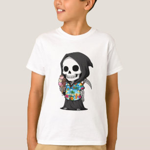Grim Reaper Vacation Summer Ice Cream Kids T-Shirt