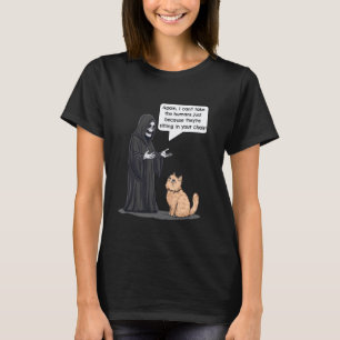 Grim Reaper vs Cat Hilarious Kitten Joke T-Shirt