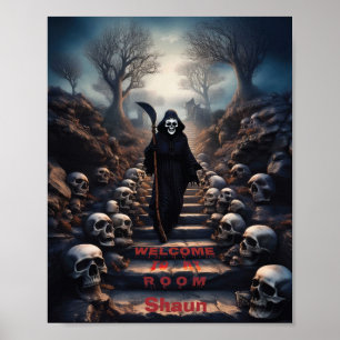 Grim Reaper Welcome To My Room Customisable  Poster
