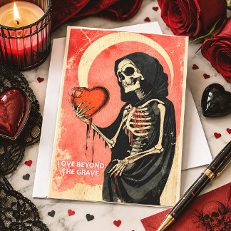 Grim Reaper with Heart Gothic Valentine Card