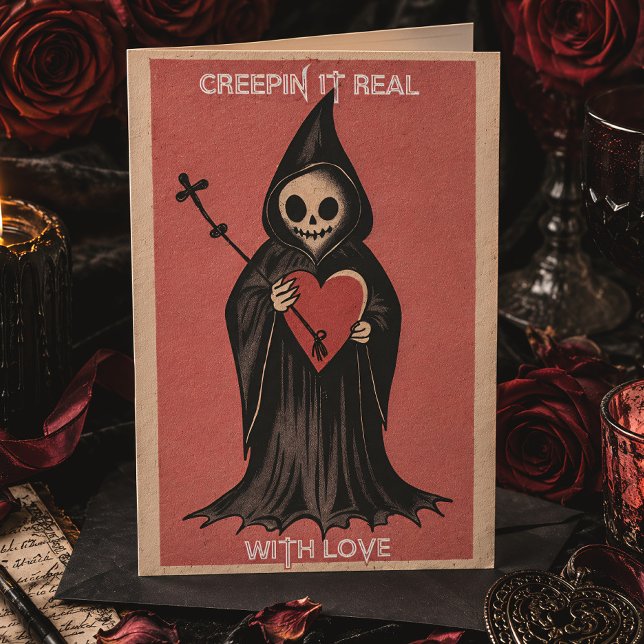Grim Reaper with Heart Gothic Valentine’s Day Card (Creator Uploaded)