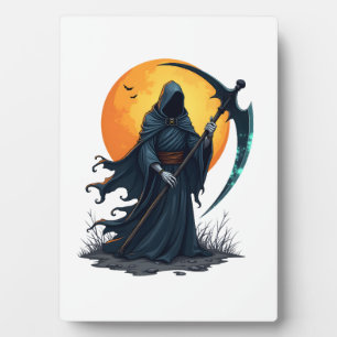 Grim Reaper with Scythe � Scary Halloween Shirt Plaque