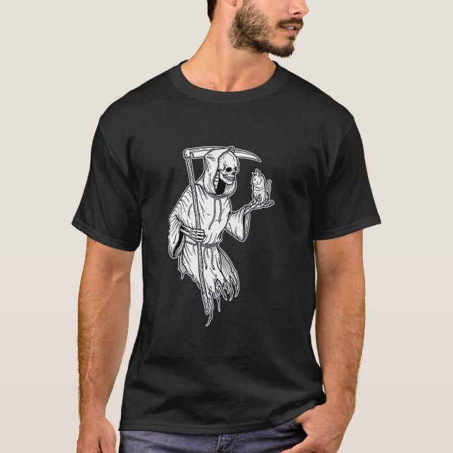 Grim Reaper x Cat Kitten  T-Shirt (Front)