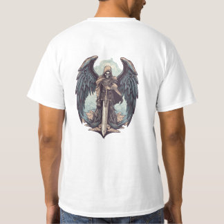grim reper with wings and sword tshirt