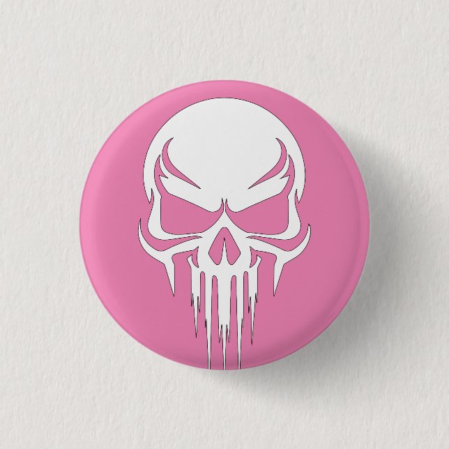 Grim Specter Dripping Skull Graphic 3 Cm Round Badge (Front)
