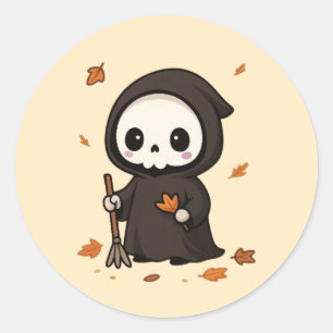 Grim Sweeper Classic Round Sticker