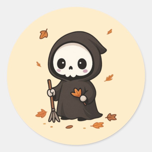 Grim Sweeper Classic Round Sticker (Front)