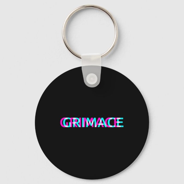 Grimace Edgy Aesthetic Grunge Emo Pastel Goth Hall Key Ring (Front)