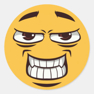 Grimacing Emoji Classic Round Sticker
