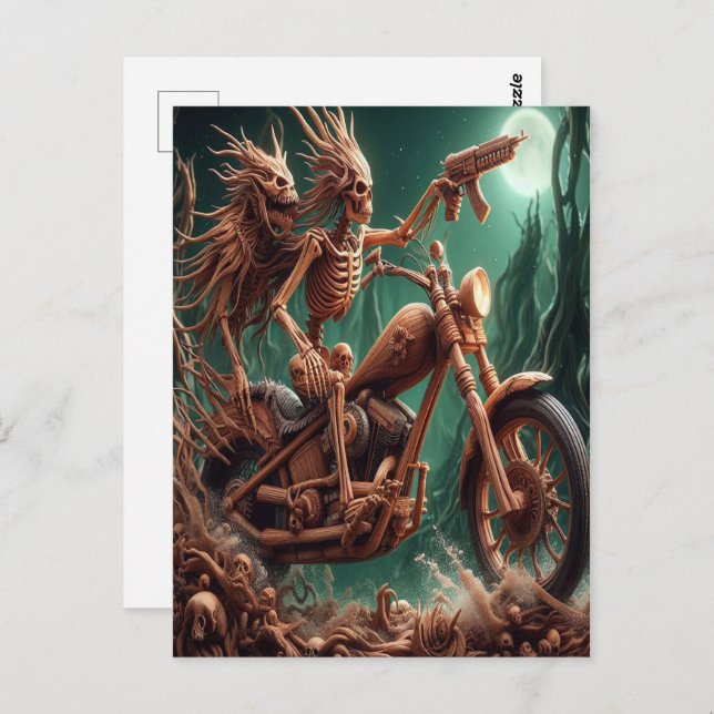 Grimbone and Skulldust, mounted their big chopper  Postcard (Front/Back)
