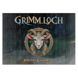 Grimmloch Goat Emblem Fantasy RPG Cutting Board