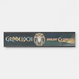 Grimmloch Goat Emblem Fantasy RPG Door Sign