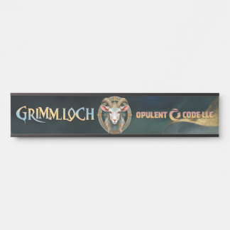 Grimmloch Goat Emblem Fantasy RPG Door Sign