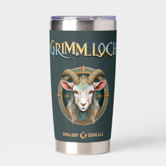 Grimmloch Goat Emblem Fantasy RPG Insulated Tumbler
