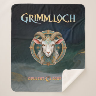 Grimmloch Goat Emblem Fantasy RPG Single-Sided Sherpa Blanket