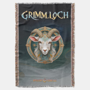 Grimmloch Goat Emblem Fantasy RPG Throw Blanket