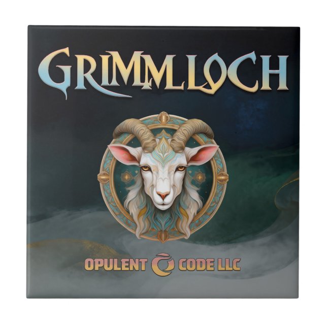 Grimmloch Goat Emblem Fantasy RPG Tile (Front)