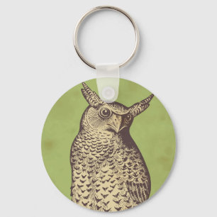 Grimoires Owl Button Keychain