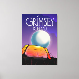 Grímsey Iceland travel poster Canvas Print