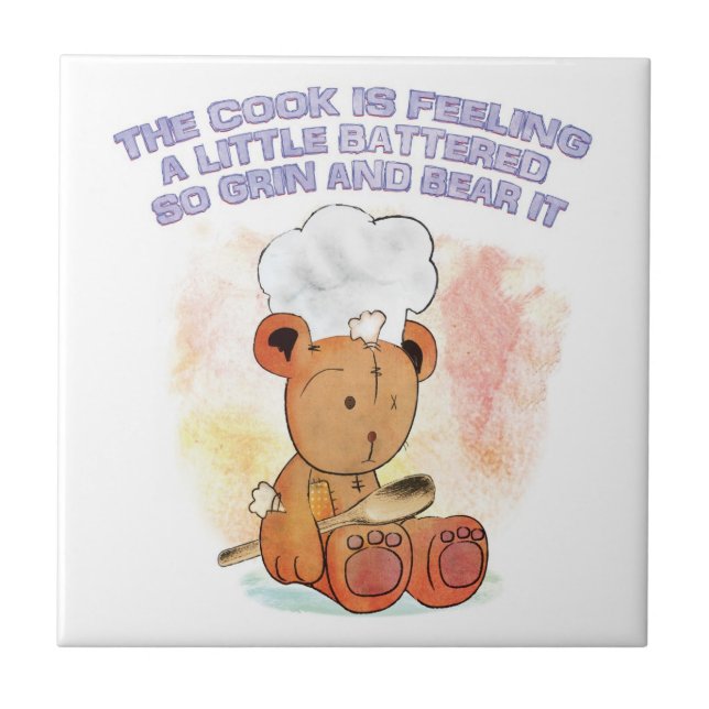 grin and bear it ceramic tile (Front)