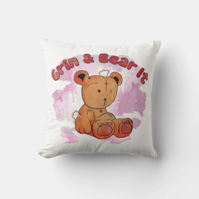 grin and bear it cushion (Front)