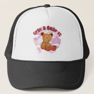 grin and bear it trucker hat