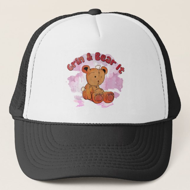 grin and bear it trucker hat (Front)