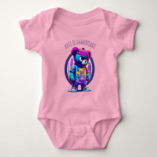 Grin Protocol 50x50 goth edition pink 001 Baby Bodysuit
