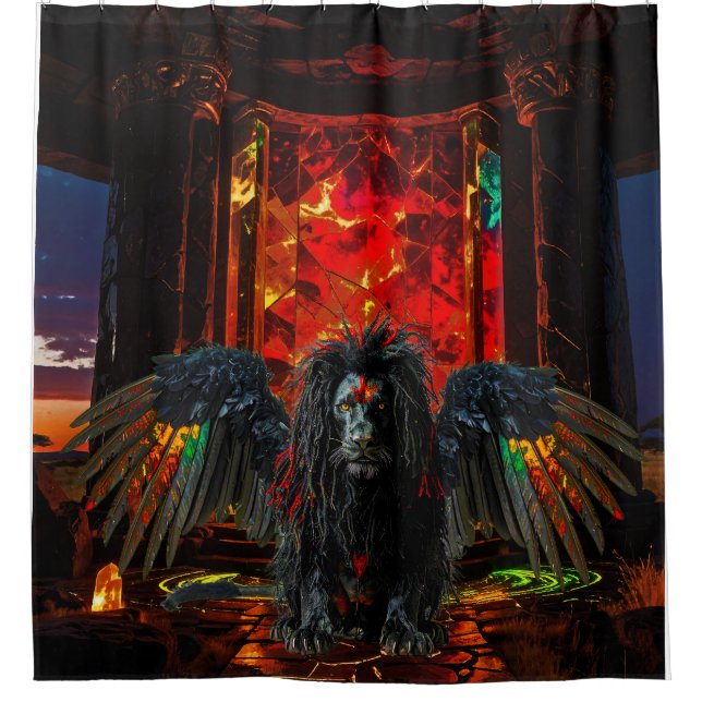 Grin Protocol 80x60 rasta griffin 003 Shower Curtain (Front)