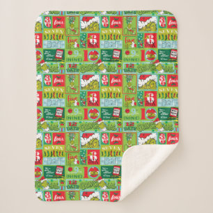 Grinch   12 Days of Grinchmas Pattern Sherpa Blanket
