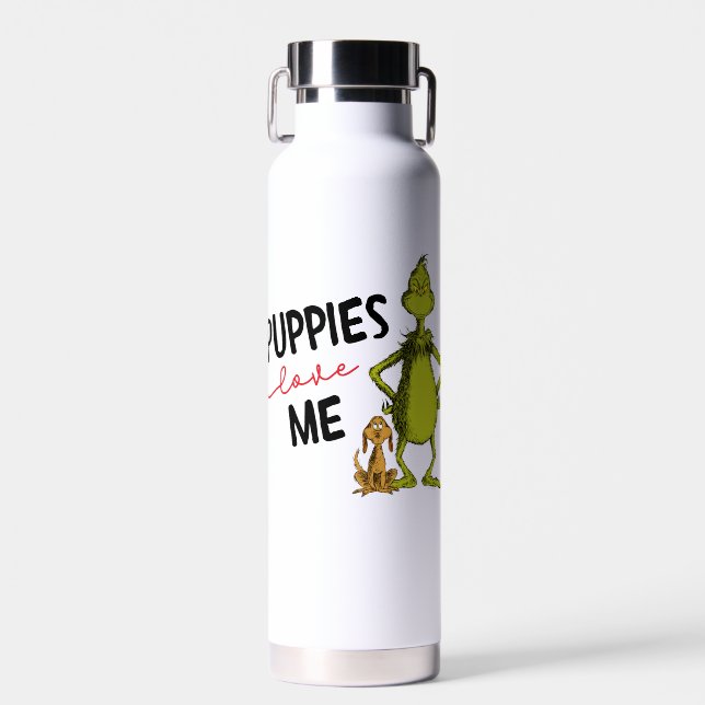 Grinch and Max | Puppies Love Me Water Bottle (Front)