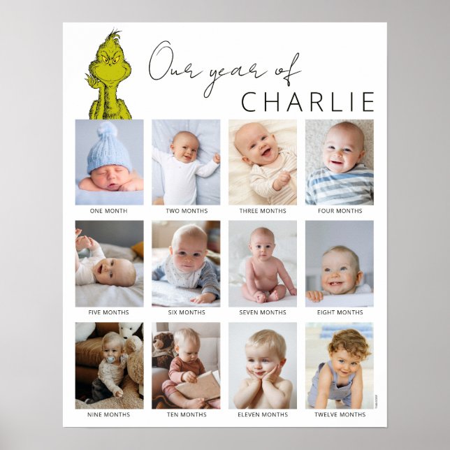 Grinch | Baby's First Year Photo Collage Poster (Front)