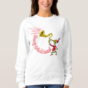Grinch Blowing the Merry Grinchmas Horn Sweatshirt