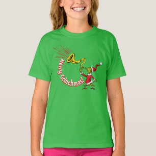Grinch Blowing the Merry Grinchmas Horn T-Shirt