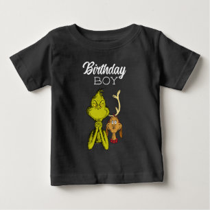 Grinch Chalkboard Birthday Boy Baby T-Shirt